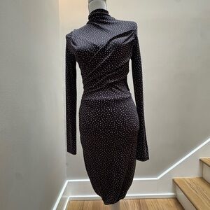 Rag & Bone Black Long Sleeve Turtleneck Bodycon Dress: Size small